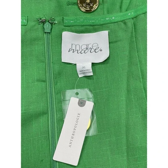 Anthropologie Mare Mare Midi Dress Green Strapless Trench Preppy Retro Sz XL NWT - Picture 8 of 12